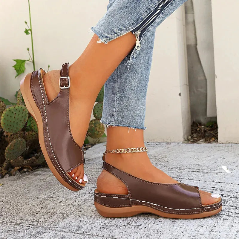 Emmanuelle™ | Sandales confort à talon compensé
