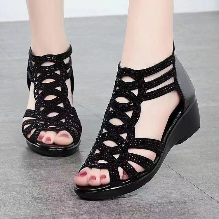Nicole™ | Sandales confort à talon compensé