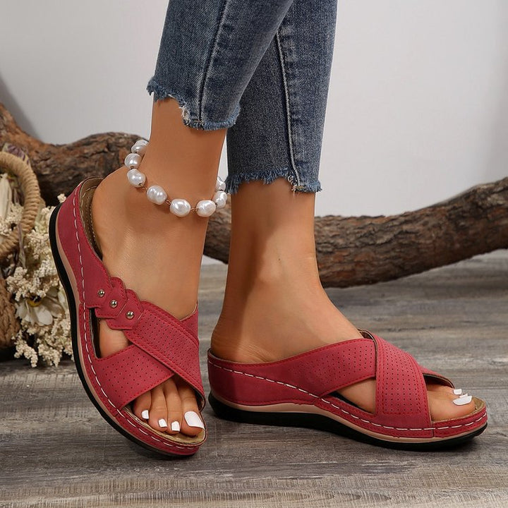 Karine™ | Mules confort à talon compensé