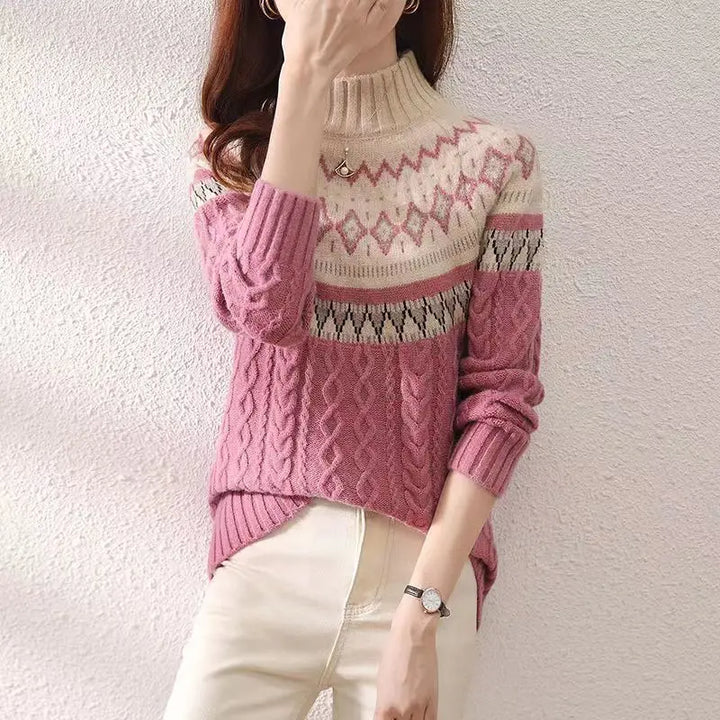 Aurelie | Pull col roulé tricoté