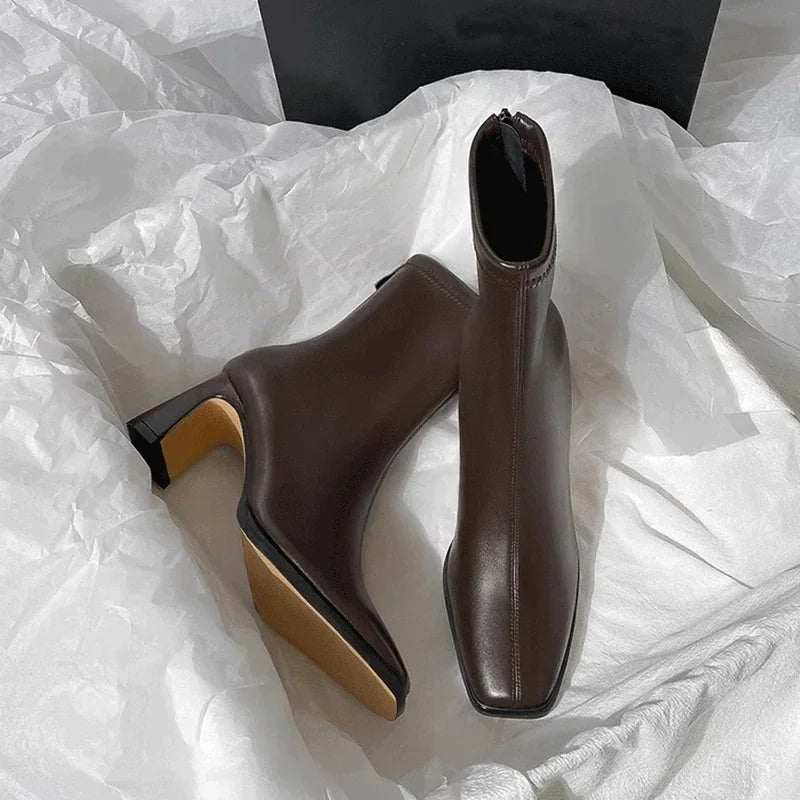 Maéliane | Bottines Élégantes à Talon Carré