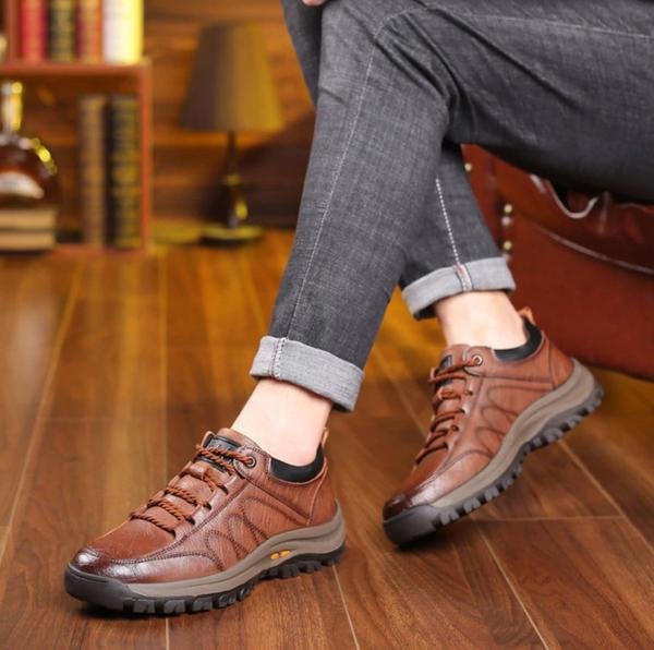 Arthur - Chaussures Casual en Cuir Brodées à la Main