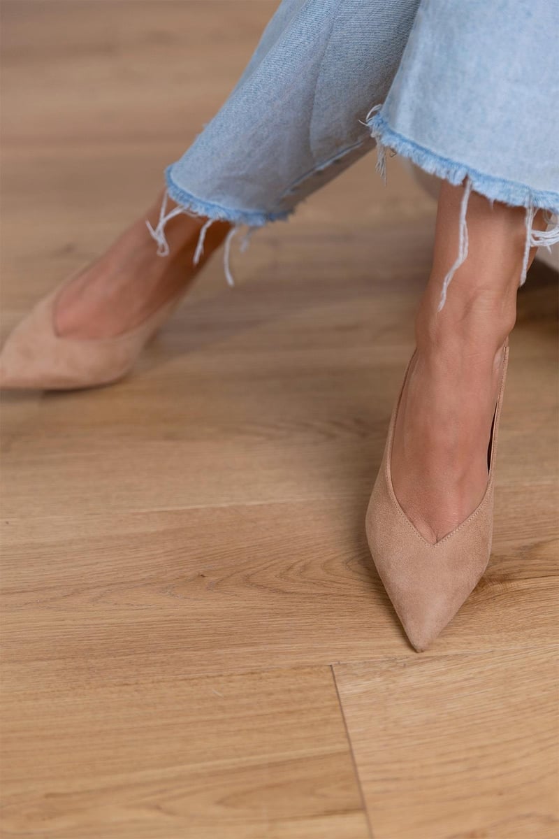 Marlena™ | Escarpins slingback nude à talon fin
